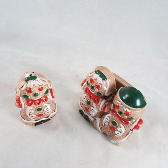 Gingerbread Napkin Holder with One Shaker SNP Japan Holiday Decor Christmas - Picture 2 of 8